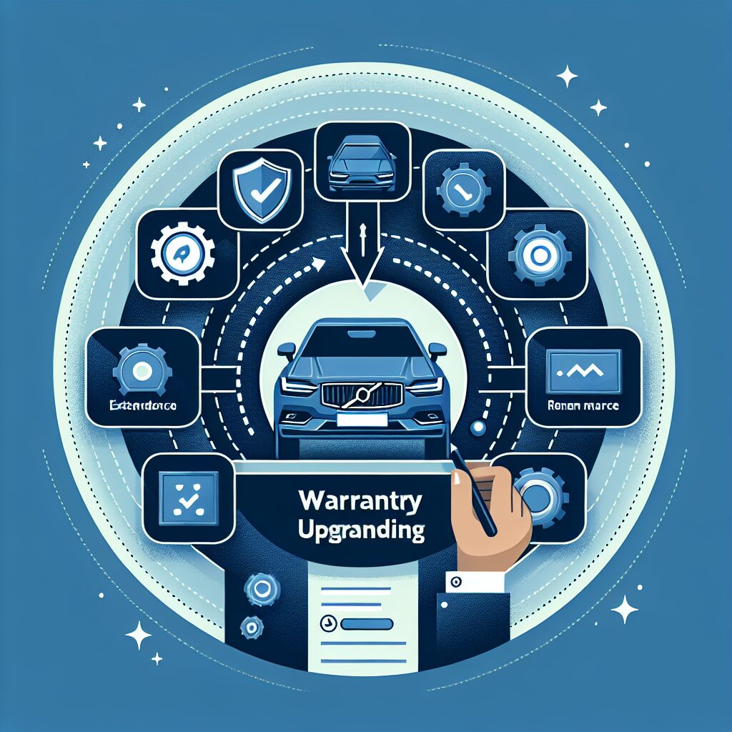 A visual representation of the process to upgrade a Volvo warranty, highlighting steps for extending coverage and renewal options.